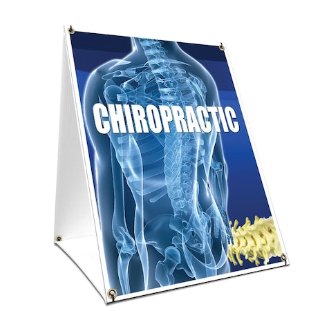 Signmission Chiropractic, 36 Inch x 24 Inch A-frame Yard Sign, Plastic Sign SBC-2436-Chiropractic
