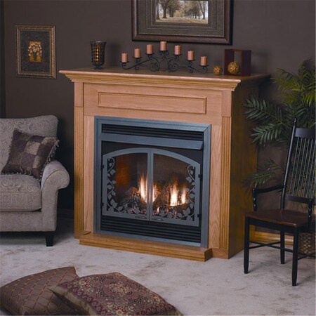 Empire Standard Cabinet Fireplace Mantel with Base, Cherry EMBF1SC