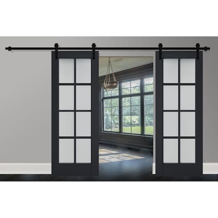 Sartodoors Sturdy Double Barn Door Solid Core Modern Interior VEREGIO7412DB-ANT-36