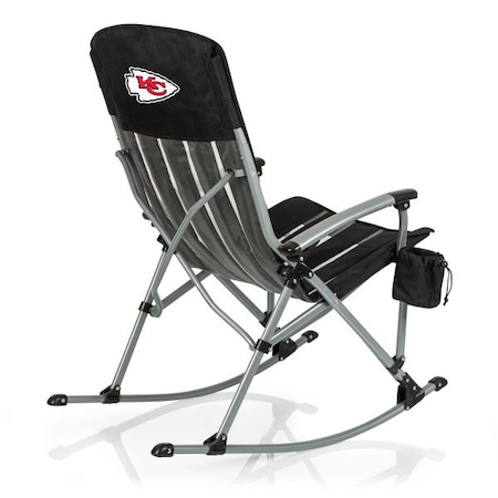 Picnic Time Family Of Brands Kansas City Chiefs - Outdoor Rocking Camp Chair, (Black) 805-01-175-164-2
