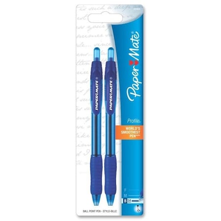 Sharpie Paper Mate Profile Blue Retractable Ball Point Pen 2 pk 89469