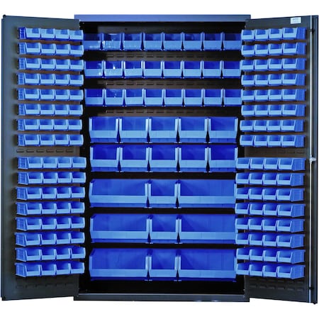 Quantum Storage Systems STORAGE CABINET W/171 BLUE BINS QSC-48BL