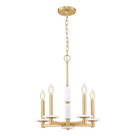 Z-Lite Kaden 5-Light Chandelier, 18 in W, Modern Gold 3045-5MGLD