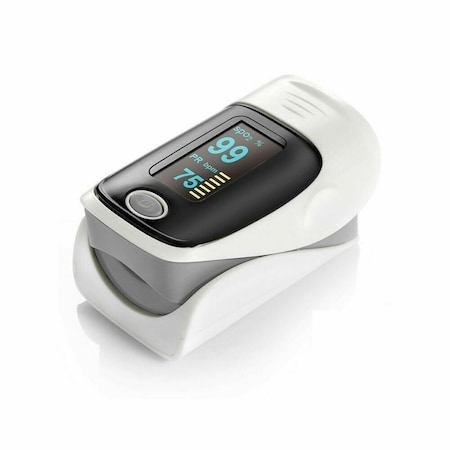 Sanoxy Finger Pulse Oximeter Blood Oxygen SpO2 Monitor PR PI Respiratory Rate PPT-Health3-gry