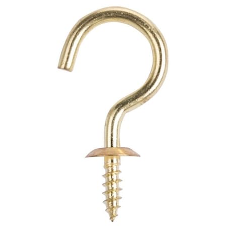Prosource Cup Hook, 1/2 in Opening, 5.2 mm Thread, 2-1/8 in L, Brass, Brass LR393