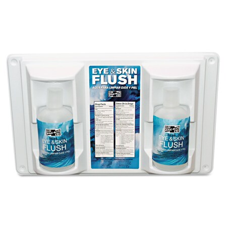 Pac-Kit Twin Bottle Eye Flush Station w/2 16oz Bottles, 3.75"Dx13.5"Hx16.5"W 24-102