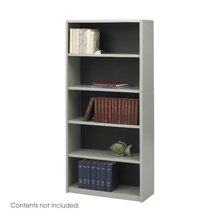 Safco ValueMate Economy Bookcase, 5-Shelf, Gray 7173GR