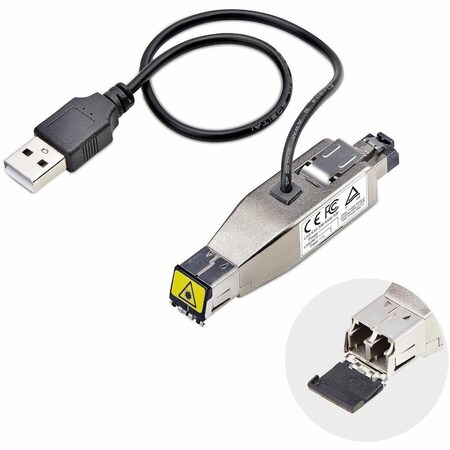 Startech.Com GIGABIT FIBER TO RJ45 ETHERNET MEDIA CONVERTER DONGLE, OPTICAL SINGLEMODE 10KM/M D01ML55U-FIBER-MEDIA