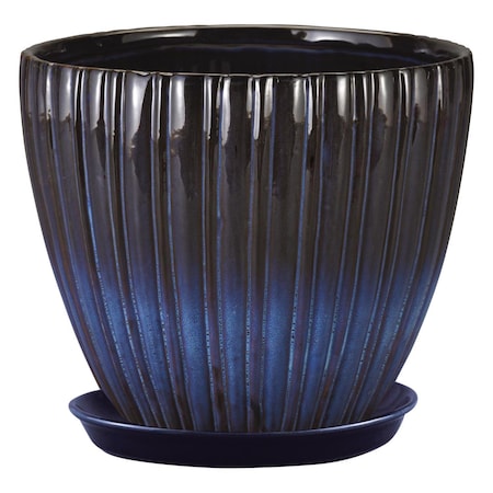 Border Concepts 6 in. W Ceramic Lady Jane Cup Planter Rain Grey 521531A