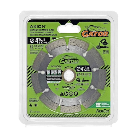 Gator Finishing 4-1/2 in. D X 5/8 and 7/8 in. Diamond Rim Saw Blade, Segmented 389876