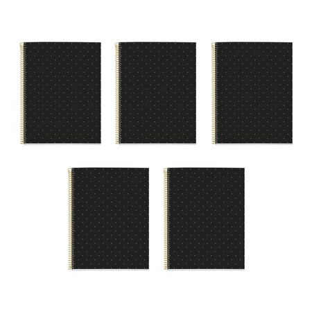 Miquel Rius Fashion 4-Subject Notebook, Black Do, PK 5 48293CS