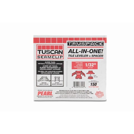 Pearl Tuscan Seamclip Truspace Red 3/8 in. to 1/2 in. Tiles, Box of 150 TSC150R