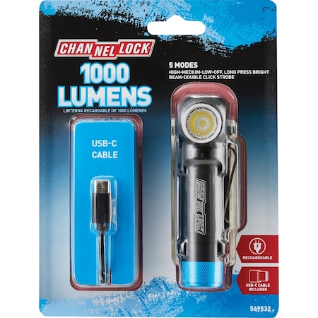 Channellock 1000 Lm. LED Rechargeable Headlamp 569532