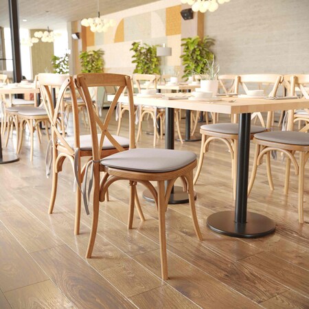 Flash Furniture HERCULES Series Oak Cross Back Chair with Cushion, PK2 2-XU-X-OAK-NTC-GG