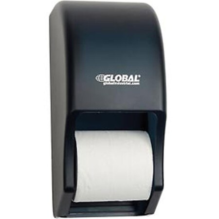 Palmer Fixture Global Industrial Plastic Standard Double Toilet Tissue Dispenser, Gray - Two 5.25 in. Rolls RD002801-013