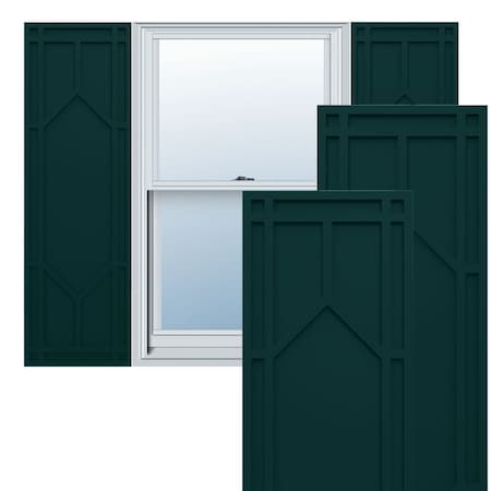 Ekena Millwork True Fit PVC Shaker Fixed Mount Shutters, Thermal Green, 15W x 80H, PR TFP001SK15X080FG