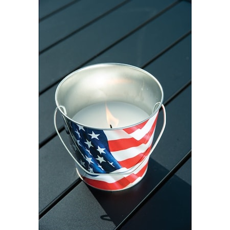 Tiki 16 Oz. 1-Wick American Flag Citronella Candle Bucket 1412122