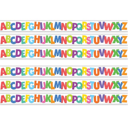 Teacher Created Resources Colorful Alphabet Die-Cut Border Trim, 35 Feet Per Pack, 6PK TCR6916