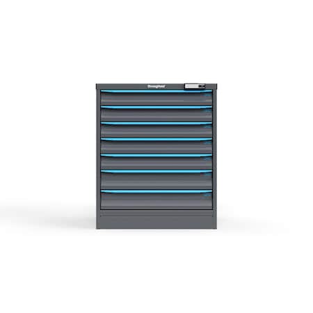 Strong Hold 7 drawer cabinet - (5x 3ft, 2x 4ft) - Blue accents - Electronic Lock S3036-PPRAS-0702FS