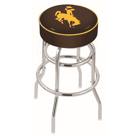 Holland Bar Stool Co 30" 4" Wyoming Cushion Seat, Double-Ring Chrome Swivel Bar Stool L7C130Wymng