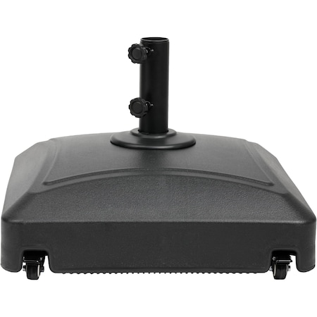 Simple Deluxe 125lb Capacity Fillable Mobile Patio Umbrella Base Heavy Duty Square Market Stand for Outdoor with LGBRLABASESQUAREWHEEL123