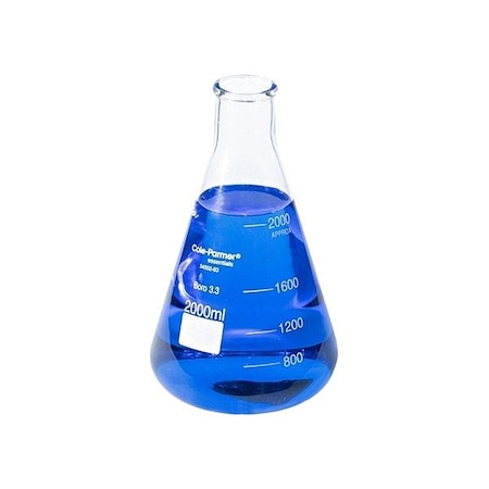 Cole Parmer Erlenmeyer Flask, Colorless, 11.02 in H 3450263