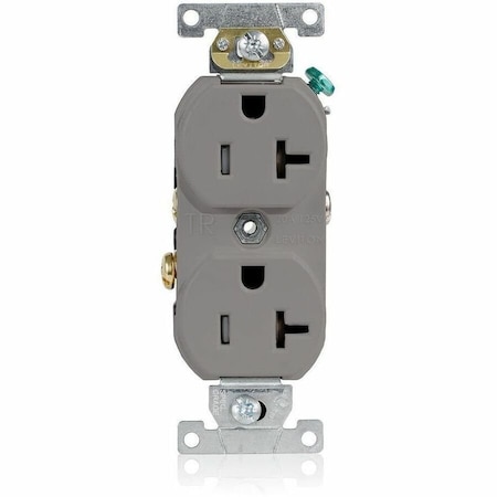 Leviton Plugs&Rcptcls, 20A, 125VAC, Gry, Thrmplstc TCR20-GY