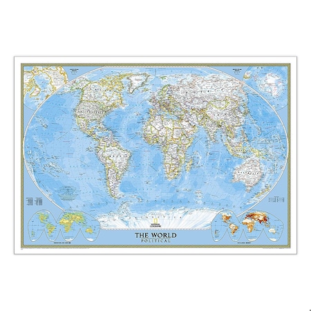 National Geographic World Classic Map, Laminated, 43.5'' x 30.5'' RE00622002