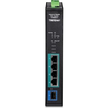 Trendnet 5-port Industrial Gigabit PoE+ DIN-Rail Switch -20 65 C -4 149 F TI-PGM541