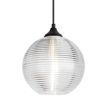 Besa Lighting Besa Kristall 8 Outdoor Pendant, Clear, Black Finish, 1x 60W MAX E26 Base OP-461600-BK