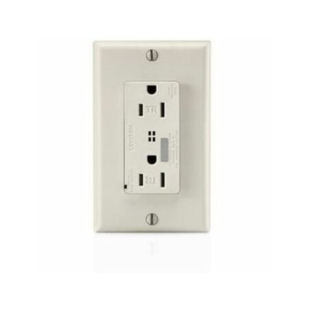 Leviton Surge Protector Receptacle, 15 Amp, 125 Volt, 5-15R NEMA, Light Almond T7280-T