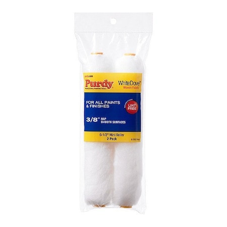 Purdy Paint Roller Cover, 3/8 Nap, 6.5in, PK2 14G605062