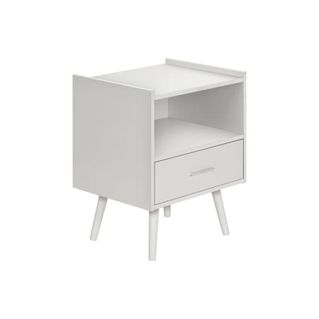 Monarch Specialties Accent Table, Side Table, Storage Drawer, Nightstand, Bedroom, Living Room, White, Contemporary I 3666