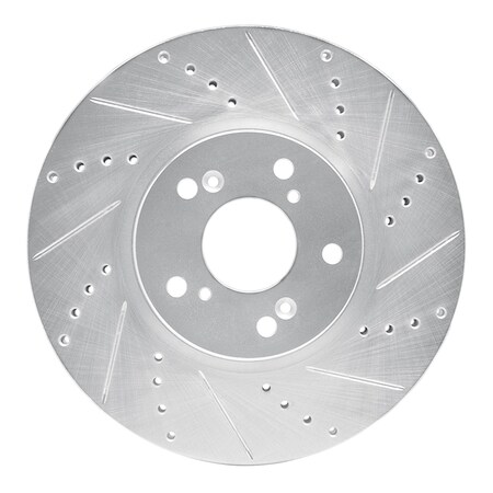Dynamic Friction Co DFC Brake Rotor - Drilled and Slotted - Silver 631-58020R