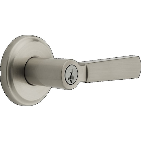 Kwikset Perth Lever Entry Door Lock SmartKey with 6AL Latch and RCS Strike Satin Nickel Finish 740PHL-15S
