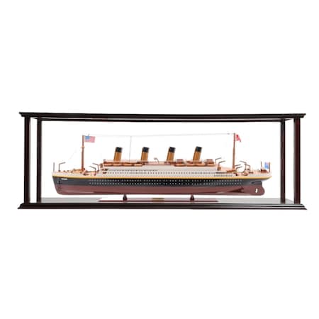Homeroots 15" Black and Red Solid Wood Hand Painted 1912 RMS Titanic Large Display Case Model Boat 401879