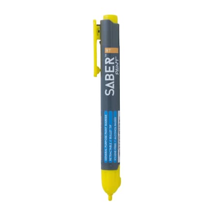 Faro Tools Faro SaberPaint RT Marker Retractable 1-Pk General Purpose Bullet Tip Yellow 59151
