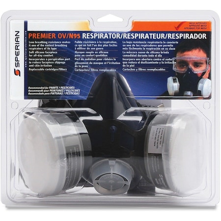 Honeywell North Half Mask Respirator Kit, 4 Cartridges Included, N95, Organic Vapor (OV), Threaded, Size M 5501N95M