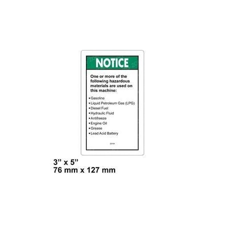 Genie REPLACEMENT DECAL, NOTICE HAZARDOUS MATL 28164