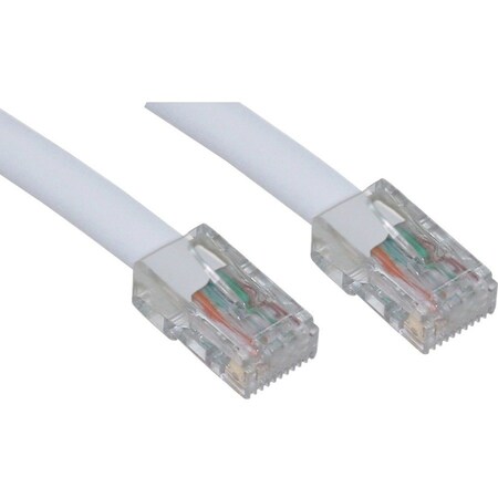 Cable Wholesale Cat6 White Copper Ethernet Patch Cable, Bootless, POE Compliant, 5 foot 10X8-19105