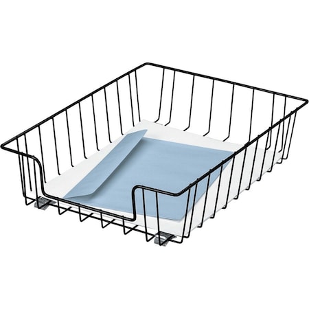 Fellowes Letter Tray, Black, Steel, 10 in W, 14 1/8 in L, 3 in H, 1 Number of Compartments 60112