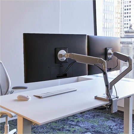 Humanscale M2.1 Monitor Arm for 1 Monitor with Clamp Base Angled Dynamic Arm with Monitor Tilt Black 100mm x M21TBS