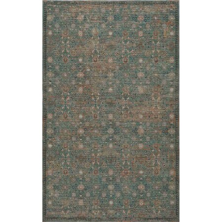 Jonathan Y Petunia Distressed All-Over Floral Border Non-Slip Machine-Washable Green/Brown 8ft x 10ft Area Rug PTN102A-8