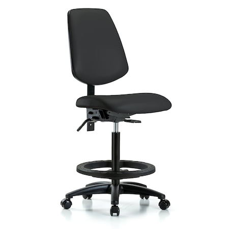 Blue Ridge Ergonomics High Bench Chair No Arms, 26" to 35" Height, Vinyl, Black BR-VHBCH-MB-RG-T1-A0-BF-RC-8540