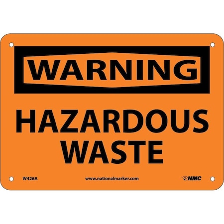 Nmc Warning Hazardous Waste Sign, W426A W426A