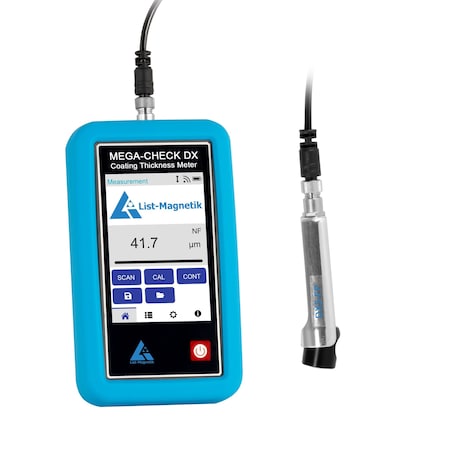 Pce Instruments Coating thickness meter, 2-5000 mcgm Fe with swiveling sliding-sleeve probe and prism LM-MCDX-5FP