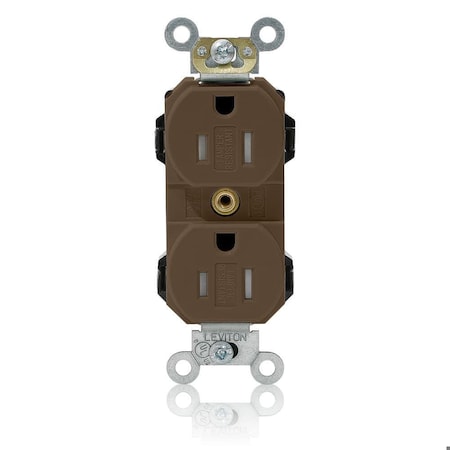 Leviton Straight Blade Receptacle, 5-15R, 15 A, 125V AC, Self-Grounded MT562-S