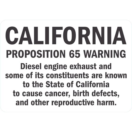 Lyle California Proposition 65 Warning Diesel, 10x7, Non-Reflective, White G-1776-ND_10x7