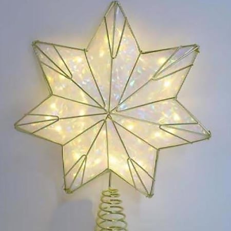 Celebrations LED Warm White Star Tree Topper 12 in. 49928-71