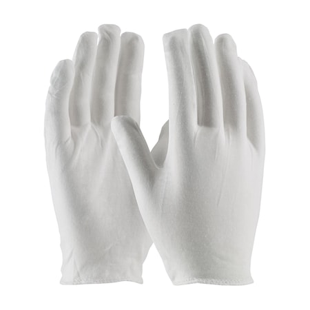 Cleanteam Premium, Light Weight Cotton Lisle Inspection Glove with Overcast Hem Cuff, Men's, 12PK 97-500H